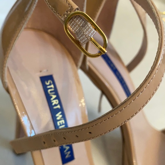 Stuart Weitzman | Patent Leather Ankle Strap Platform Heel Sandal ZW62912 (4.5) - Picture 7 of 16